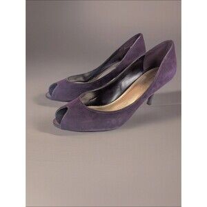 Women's Nine West Suede Peep Toe Heels Purple Size 8